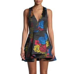 NWT Alice + Olivia Tanner Floral Black Multi Dress